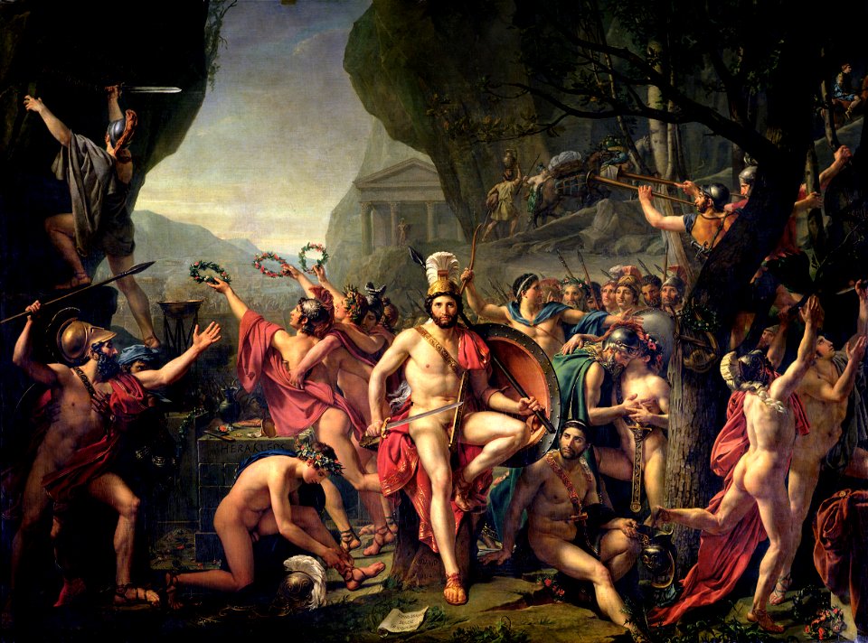 Leónidas en las Termópilas, por Jacques-Louis David