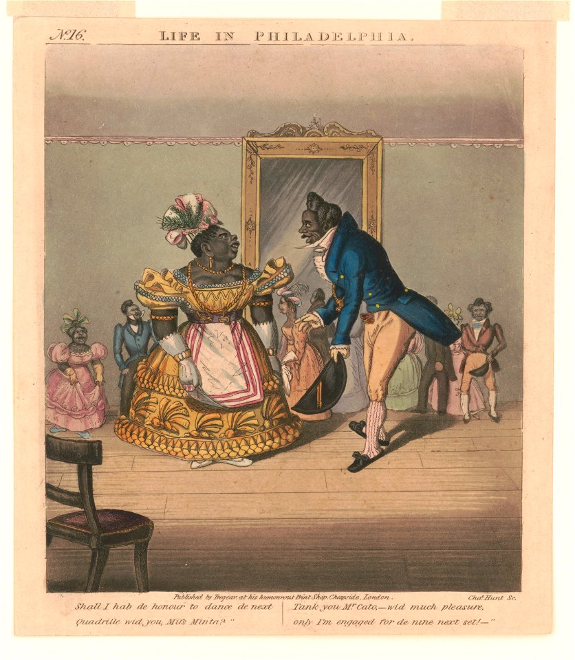 Life in Philadelphia. No. 16. Shall I hab de honour to dance de next quadrille qid you,... LCCN2004670305