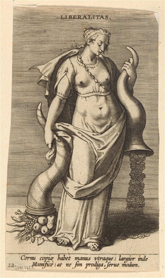 Liberalitas print by Philip Galle, S.I 1722, Prints Department, Royal Library of Belgium