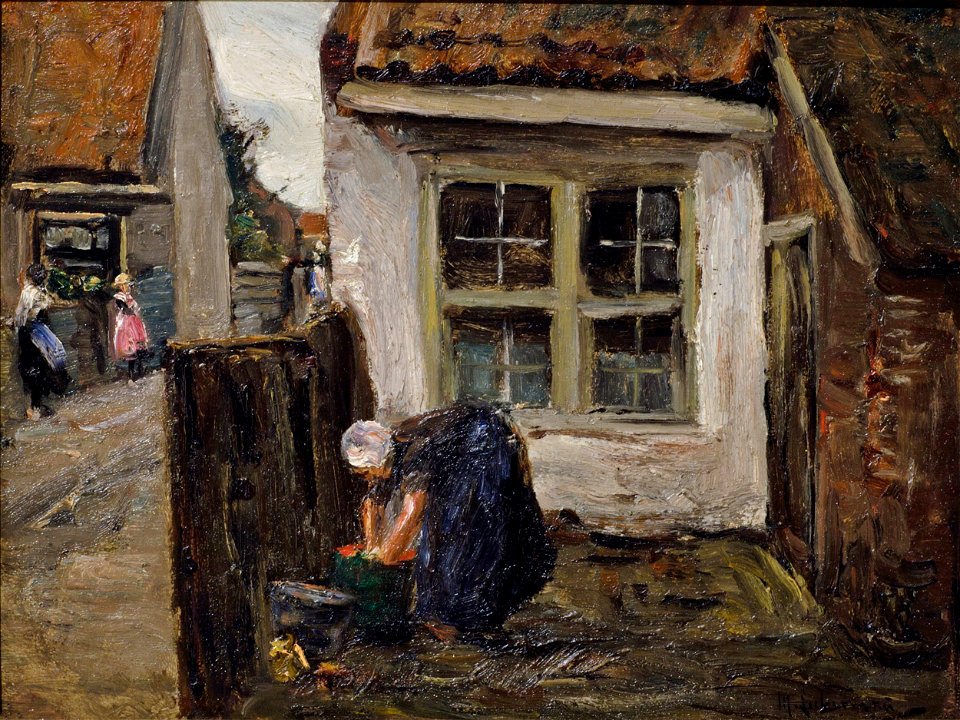 Max Liebermann - Hinterhof (ca. 1882)