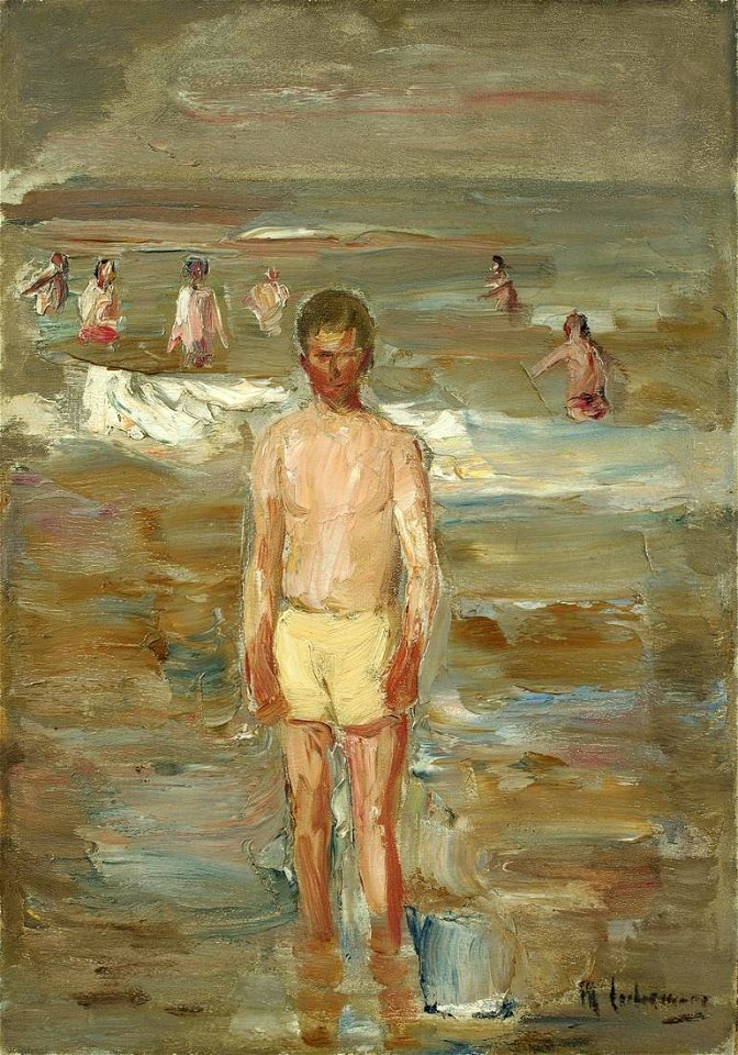 Max Liebermann - Stehender Knabe am Strande