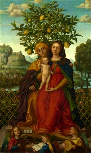 Libri, Gerolamo dai - Virgin and Child with St Anne - National Gallery. Free illustration for personal and commercial use.