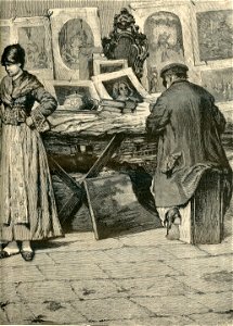 Libri e stampe, - quadro di Giacomo Favretto b