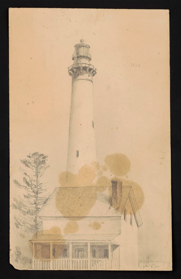 Lighthouse above small house) 1866 LCCN2016645614