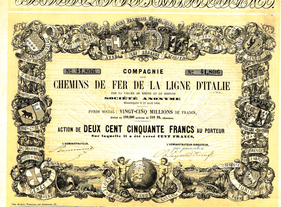 Ligne d`Italia 1856