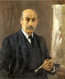 Max Liebermann - Selbstbildnis im Anzug neben der Staffelei