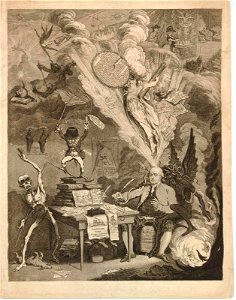 Lieut Goverr gall-stone, inspired by Alecto;-or- The birth of Minerva. (BM 1863,0110.134)