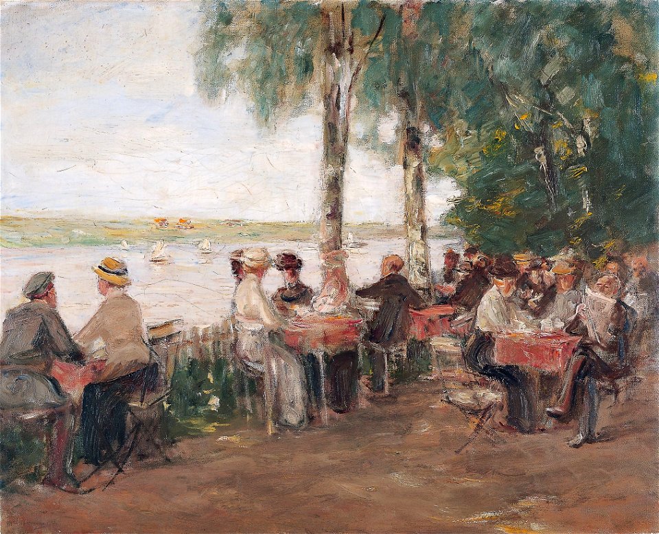 Max Liebermann - Gartenlokal am Wasser (1915)