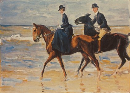 Max Liebermann - Reiter und Reiterin am Strand (1903)