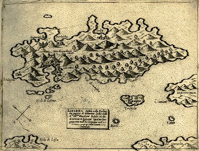 LIESENA, Insula nella Dalmatia - Camocio Giovanni Francesco - 1574