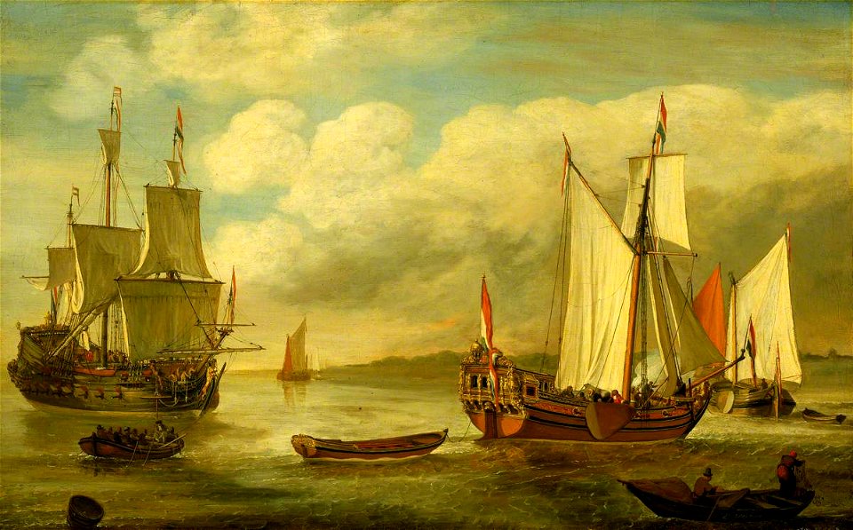 Lieve Pietersz. Verschuier (c.1634-1686) - A Dutch States Yacht - BHC1675 - Royal Museums Greenwich