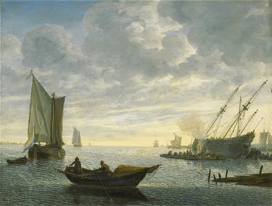 Lieve Pietersz. Verschuier - Het kalefateren van een schip. Free illustration for personal and commercial use.