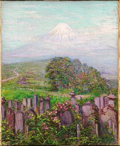 Lilla Cabot Perry - Mt. Fuji with Gravestones - 1970.48 - Fogg Museum