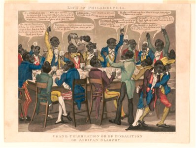 Life in Philadelphia. Grand celebration ob de bobalition ob african slabery LCCN2004666855