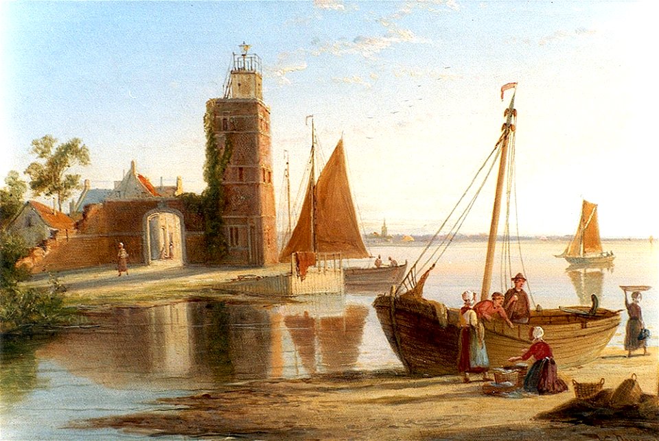 Lighthouse at Tholen by William Raymond Dommersen, circa 1890s