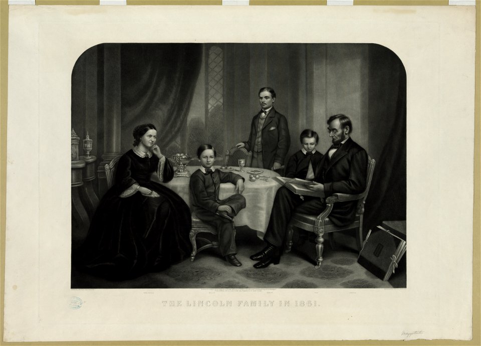 Lincoln family in 1861 - painted by F.B. Carpenter ; engraved by J.C. Buttre. LCCN2003666395