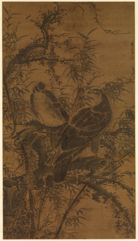 Lin Liang - Two hawks in a thicket - 1993.385 - Metropolitan Museum of Art