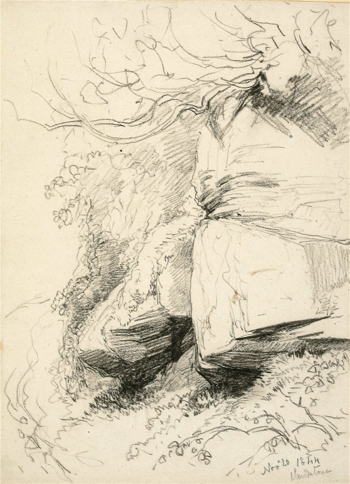 Lines family sketchbook - Disc1 043 - Large Rocks in Bank