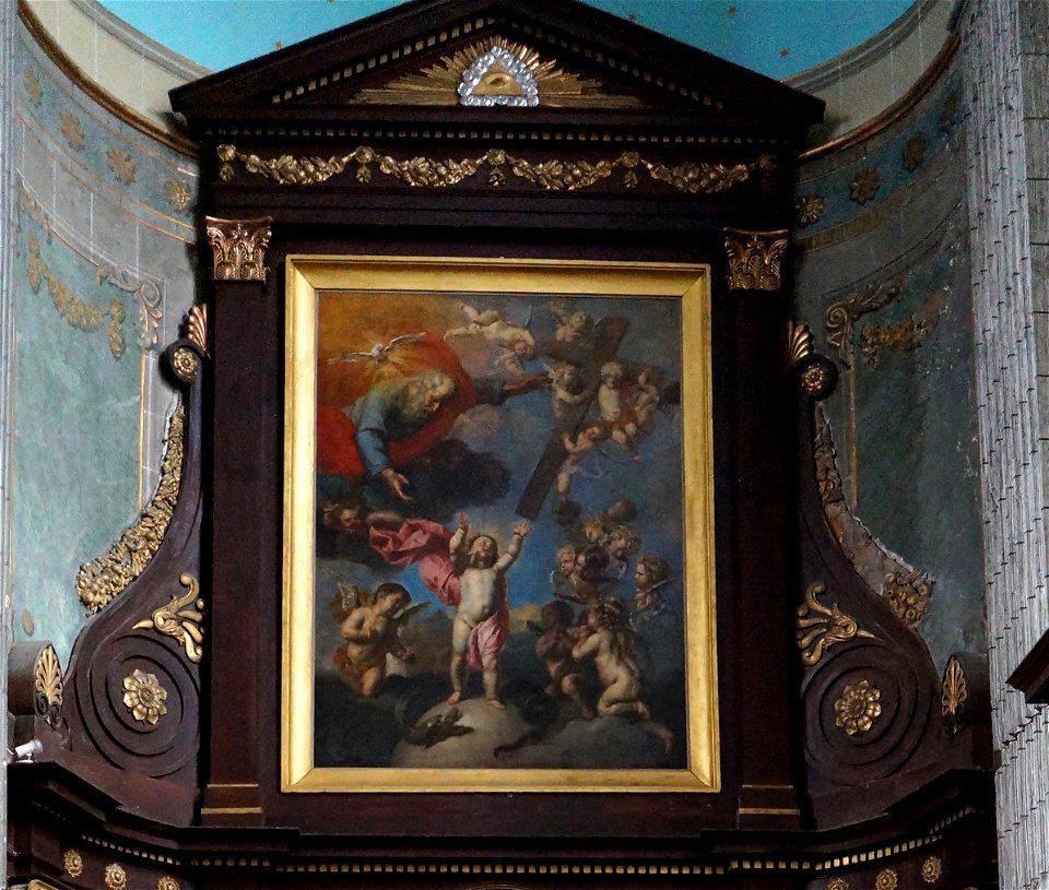 Lille Eté2016 Eglise StAndré, L'Enfant Jésus tendant les bras à la croix