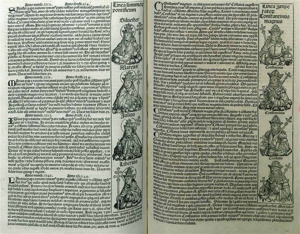 Linea summorum pontificum Linea imperatorum - Schedell Hartmann - 1493