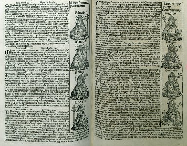Linea summorum pontificum Linea imperatorum - Schedell Hartmann - 1493