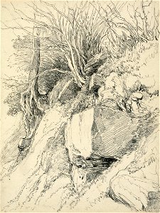 Lines family sketchbook - Disc1 037 - Steep Bank, Rocks and Trees