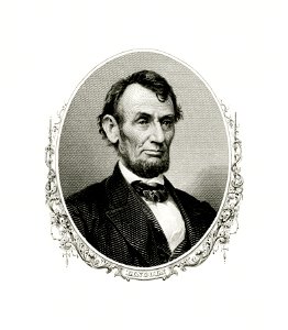 LINCOLN, Abraham-President (BEP eng portrait restored). Free illustration for personal and commercial use.