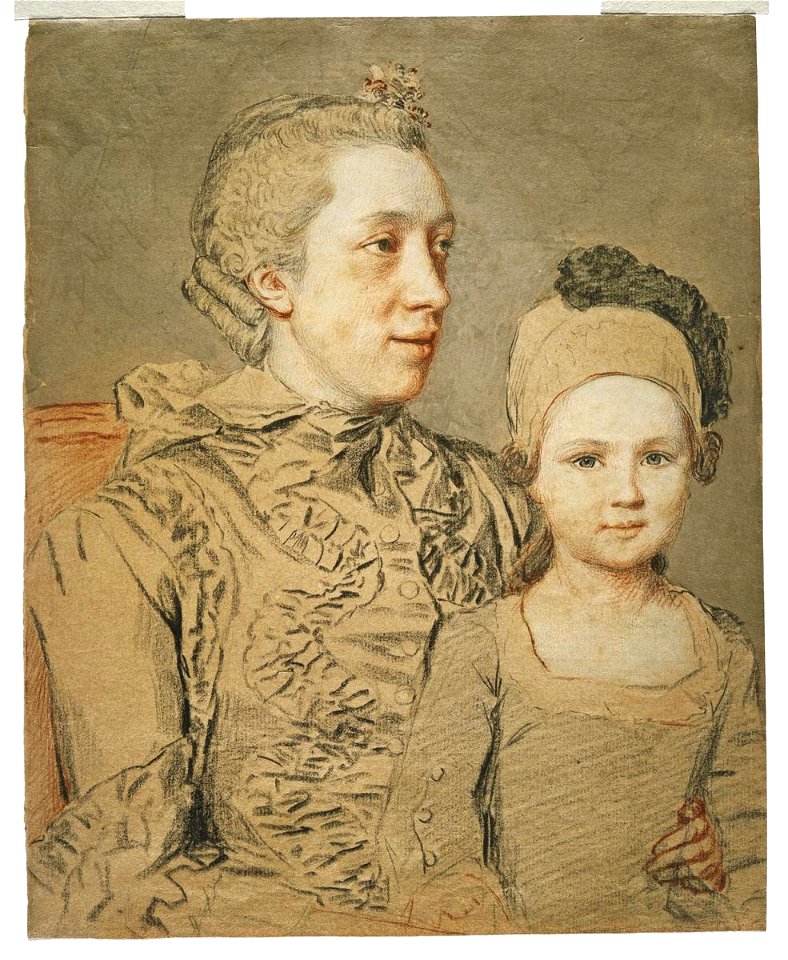 Liotard - Marie Liotard-Fargues (1728-1782), épouse du peintre, tenant sur ses genoux son fils aîné Jean-Etienne (1758-1822), 1761-1762, 1934-0032