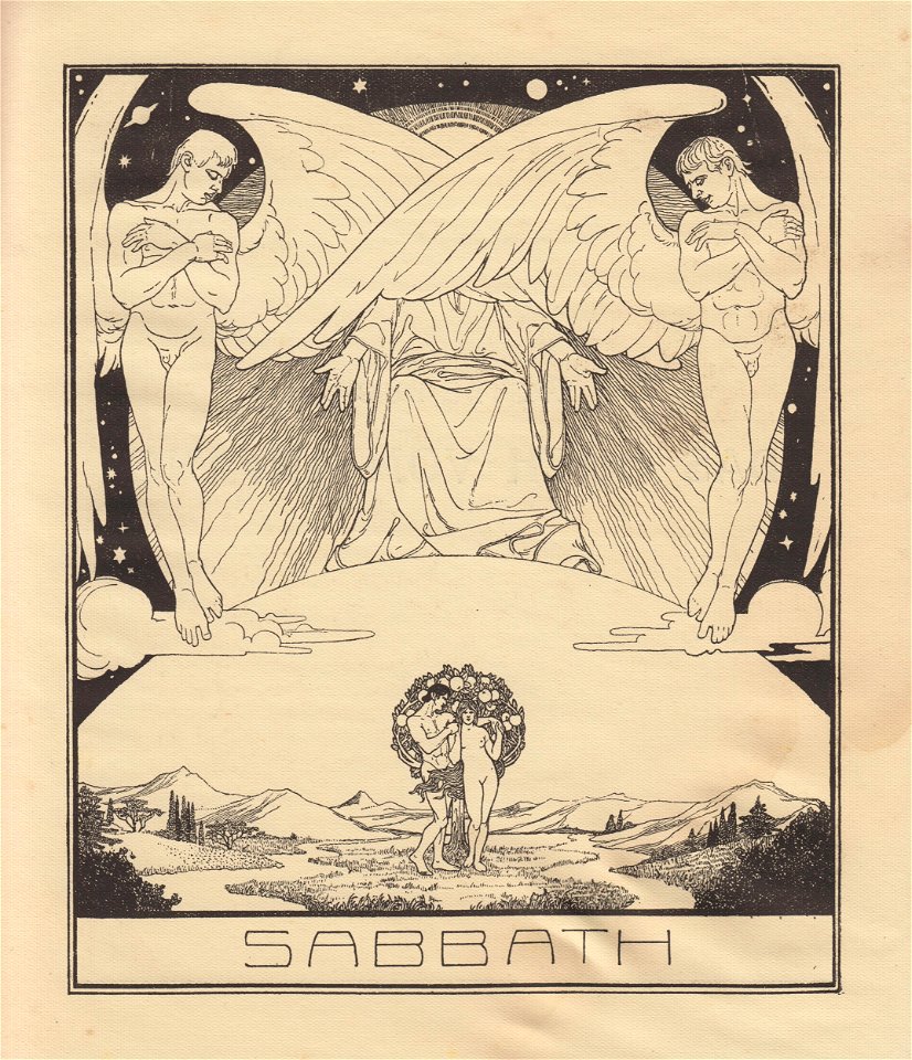 Lilien Ephraim Moses, 1923, Szabat - Free Stock Illustrations | Creazilla