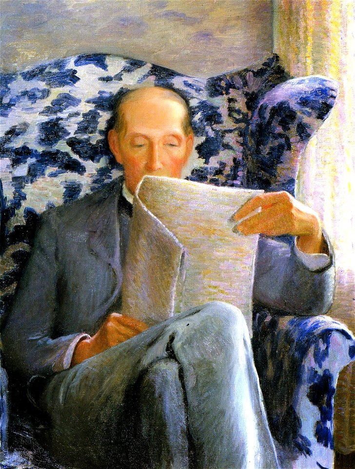 Lilla Cabot Perry - Thomas Sergeant Perry Reading a Newspaper