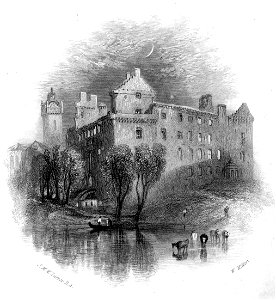 Linlithgow engraving by William Miller after Turner R548. Free illustration for personal and commercial use.