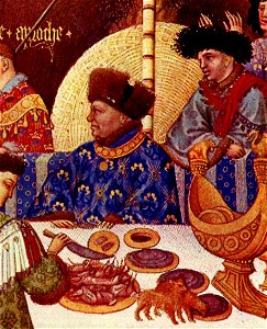 Tres Riches Heures du Duc Jean de Berry January detail with nef