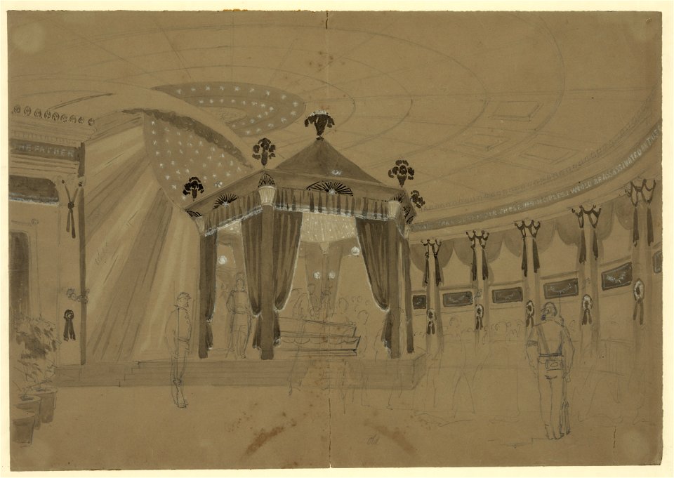Lincoln's coffin on view at State House, Springfield, Illinois LCCN2004661309