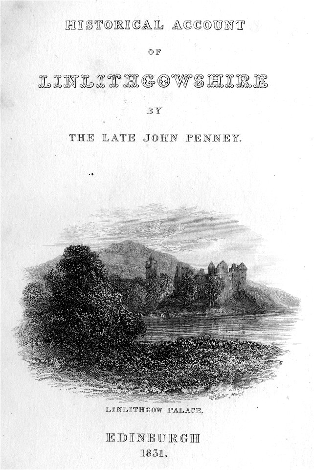 Linlithgow Palace engraving by William Miller after anon