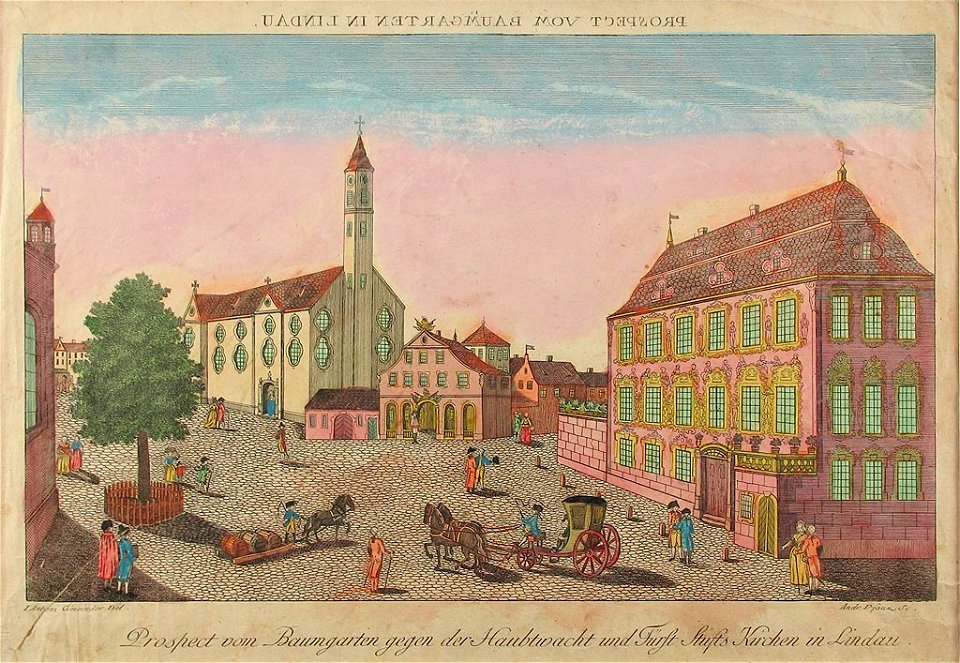 Lindau Prospect vom Baumgarten gegen der Haubtwacht und Fürst Stifts Kirchen