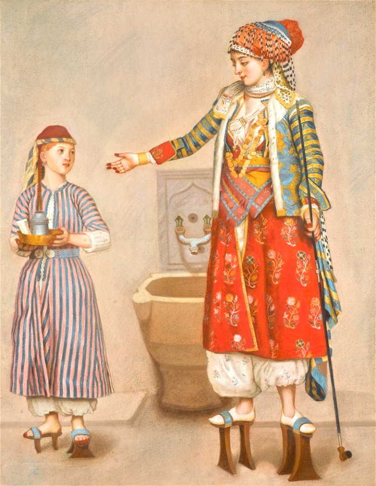 Liotard - A WOMAN IN TURKISH COSTUME IN A HAMAM INSTRUCTING A SERVANT, lot.33