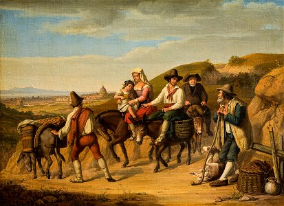 Dietrich Wilhelm Lindau - Bauern in Monte Mario auf dem Weg nach Rom (1826)