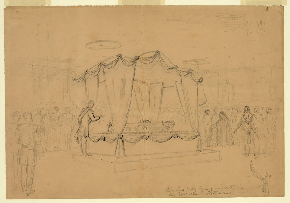 Lincoln's body lying in state in the East room White house LCCN2004660447