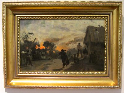 Lira, Pedro - Incendio en el bosque -osm 24.5x38 -framed
