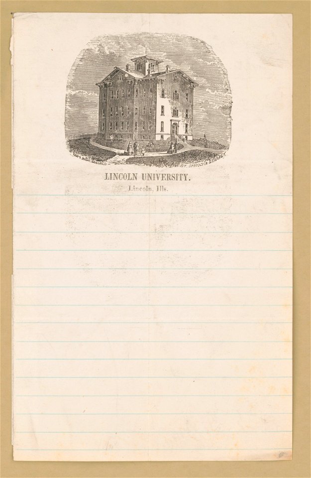 Lincoln University. (Notepaper) LCCN2003677775