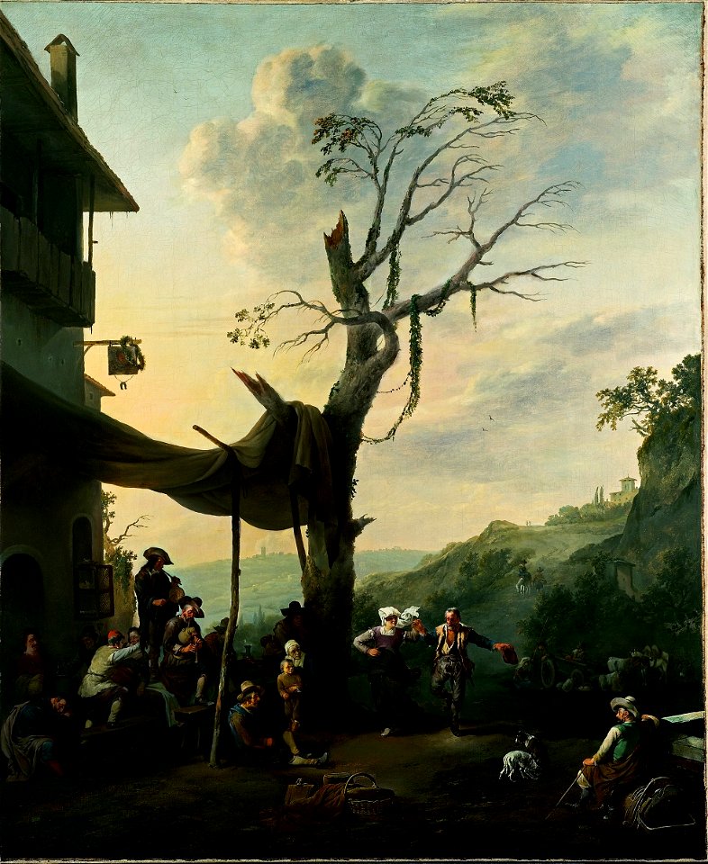 Johannes Lingelbach - Peasants dancing the Tarantella (c. 1660)