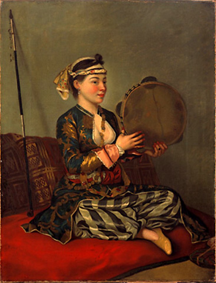 Liotard - Femme au tambourin vêtue à la turque, 1738 - 1743, 1939-0008