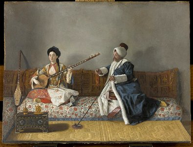 Liotard - Monsieur Levett et Mademoiselle Glavani, vers 1740, RF 1995 14