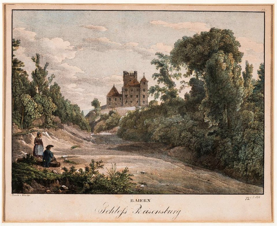 Litho - Schloss Reisensburg - Kunike - Alt