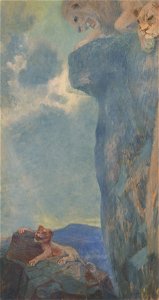 Lions Testing Their Cub by Fujishima Takeji (Ishii Memorial Society)