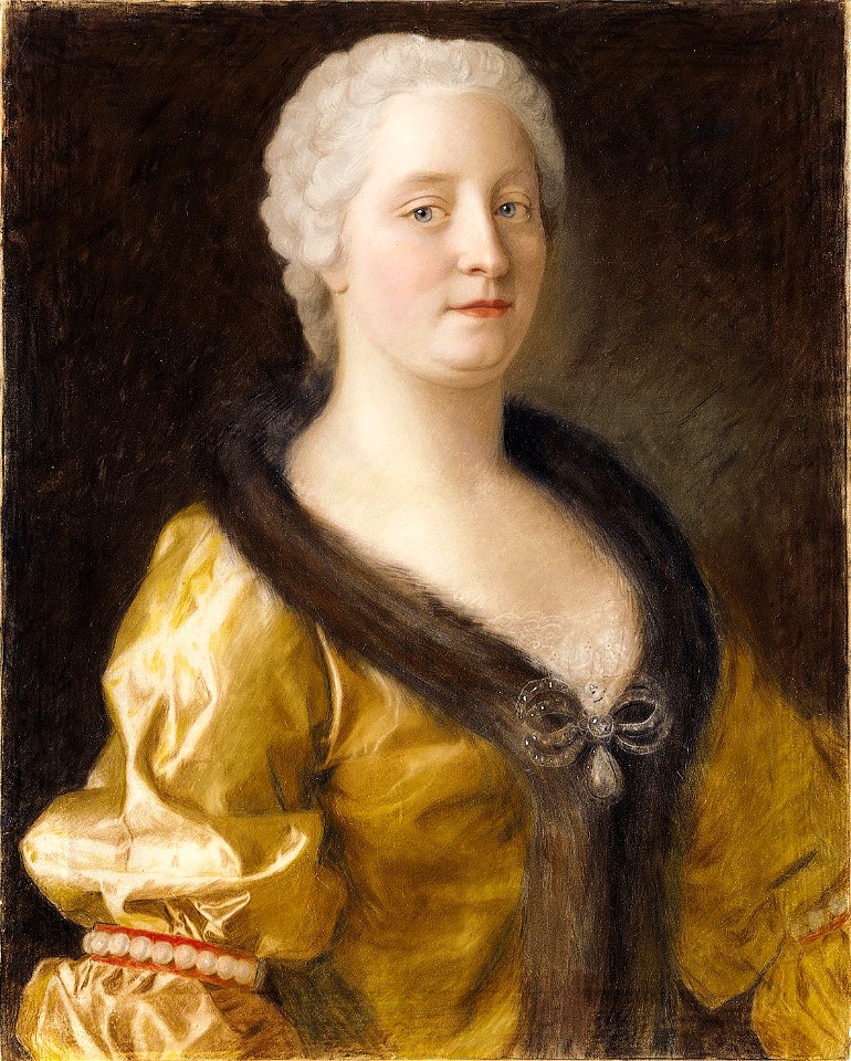 Jean-Étienne Liotard - Maria Theresia im pelzbesetzten Kleid (1743)
