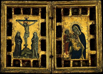 Lippo d'Andrea di Lippo - Christ on the Cross with Saints Francis and Onophrius, The Virgin and Child with Saint Lawrence - 45.514 - Museum of Fine Arts