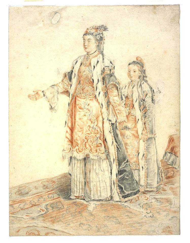 Liotard - Dame franque de Péra suivie d'une fillette, 1738 - 1742, 1931-0006