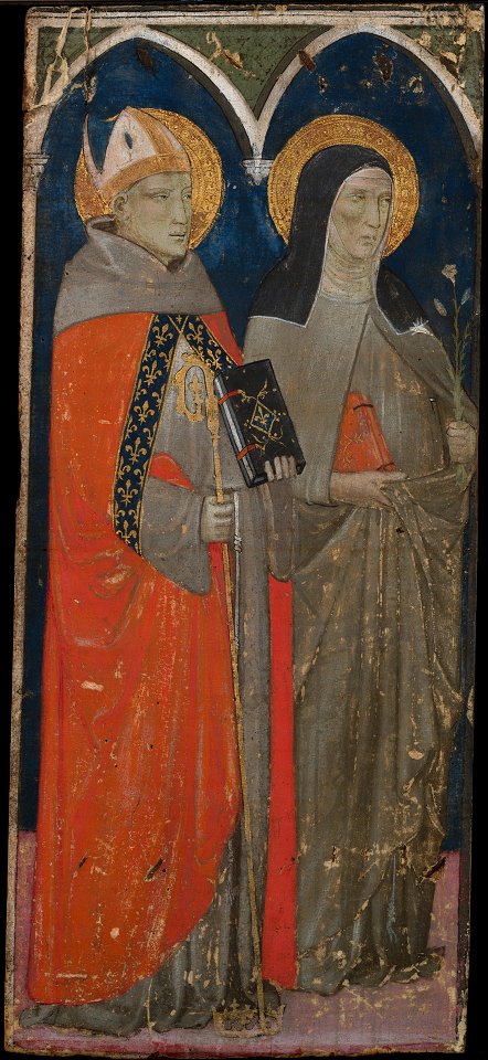 Lippo di Andrea - Saint Louis of Toulouse and Saint Clara - 1943.211 - Yale University Art Gallery