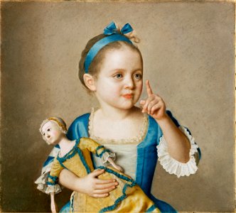 Liotard - Marianne Liotard Holding a Doll, c.1775, MD 040458